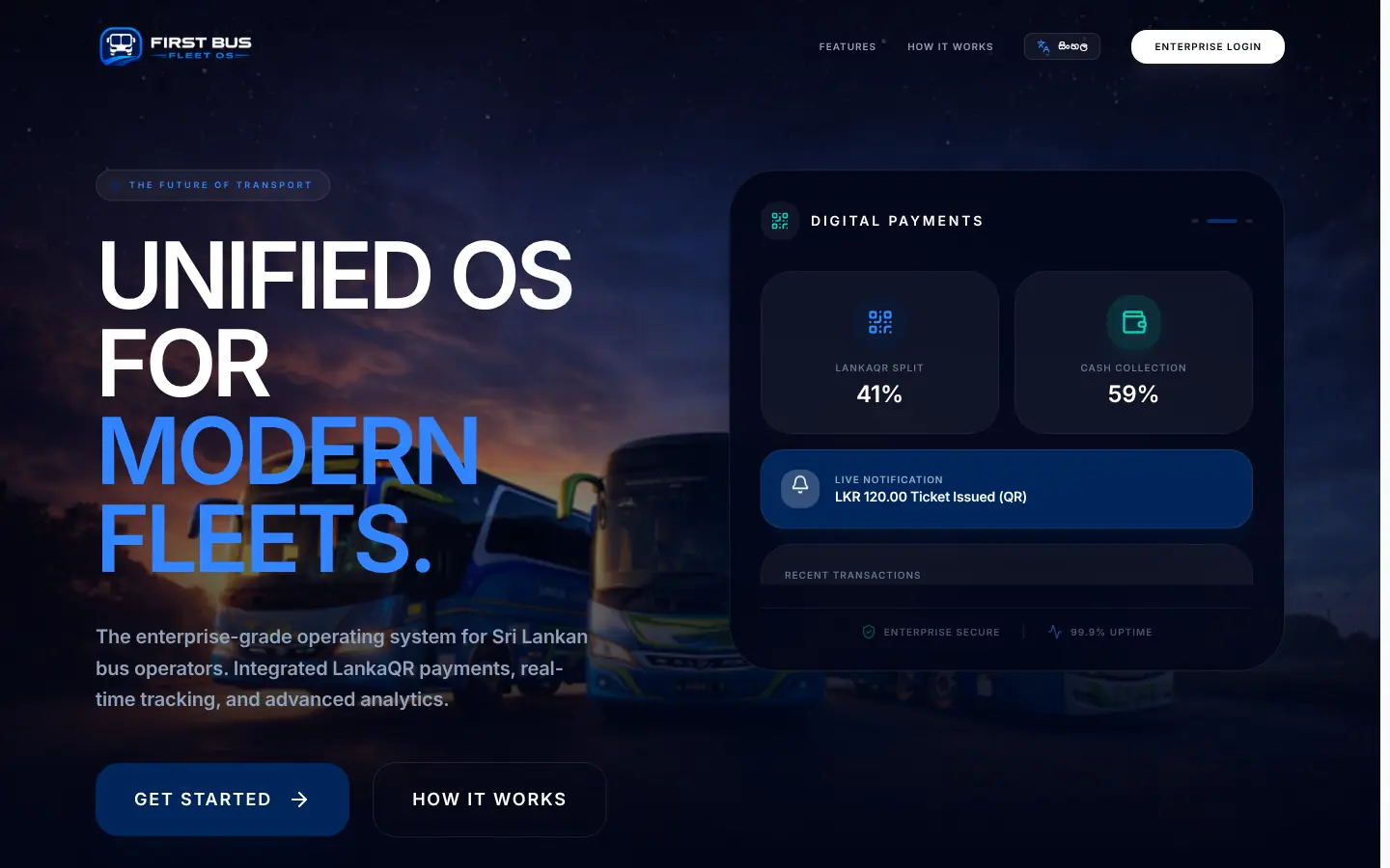 Private bus operator solution — live product